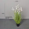 Decoración de Caña Artificial y Hierba de Cola de Perro Planta Verde Arreglo para Interiores del Hogar Césped Floral Paisajismo Césped de Cebolla Artificial Lirio de los Valles