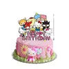 Nueva Decoración de Fiesta de Cumpleaños Infantil Tema Gato KT Bandera Hello Kitty Tarjeta para Pastel Globo Guirnalda Espiral