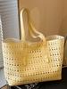 Bolsa de Cesta de Verduras de Moda de Gran Capacidad Casual 2025 Nueva Bolsa Tote de Color Puro para Suegra Bolso de Hombro Hueco de Alto Valor