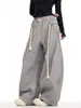 2025 Primavera y Otoño Nuevos Pantalones Deportivos Retro Americanos para Mujer Pantalones Holgados de Pierna Ancha Pantalones Casuales de Sudor Rectos hasta el Piso