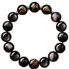 Pulseiras de Obsidiana Prateada Fornecidas de Fábrica para o Ano do Cavalo de 2026, Ano de Nascimento do Zodíaco, Pulseiras de Cristal de Harmonia Tripla e Afinidade Tripla Atacado