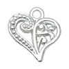 Set Mixto de 20 Accesorios para Joyería DIY de Aleación Plateada Brillante: Etiquetas en Forma de Corazón, Dijes para Pulseras, Colgantes para Collares de Amor y Adornos Colgantes