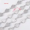 Cadena de Acero Inoxidable con Corazones en Relieve, Diseño de Nicho, Cadena Suelta en Forma de Corazón, Accesorios para DIY de Collares y Pulseras