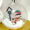 Bolas de Navidad de Plástico Transparentes Brillantes de Dos Piezas Adornos Colgantes para Árbol de Navidad Decoraciones de Iluminación Decoraciones Navideñas Bolas Redondas