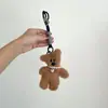 Bonito Maillard Bean Teddy Bear Bag Pingente Car Ornaments Anti-lost Plush Keychain Decoração Atacado