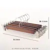 Percha de Madera Maciza para Pantalones con Pinzas para Uso Doméstico, Percha para Faldas y Pantalones que No Deja Marca con Pinzas, Venta al Por Mayor para Hoteles y Tiendas de Ropa, Grabado de Logo Disponible