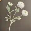 Flor Artificial de Peonía Japonesa con 3 Cabezas de Terciopelo, Decoración para Sala de Estar del Hogar, Arreglo de Boda, Arte Floral, Venta al por Mayor