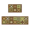 Alfombra de Piso para Cocina Retro Francesa Azulejo de Flores Absorción de Agua Absorción de Aceite Antideslizante Almohadilla para Pies Cortable Resistente a la Suciedad Alfombra de Piso de Tierra de Diatomeas Venta al por Mayor