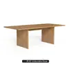 Mesa y Sillas de Teca para Exteriores Patio de Villa B&B Mesa de Comedor de Madera Maciza Jardín al Aire Libre Una Mesa Seis Sillas Combinación de Muebles de Madera Maciza