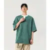 Camiseta de Manga Corta con Cuello Redondo para Hombre Verano 2025 Estilo Hong Kong Tie-Dye Cuello en V Camiseta de Manga Corta Falsa de Dos Piezas para Hombre Talla Grande Top Holgado