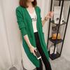 Cross-border Amazon Outono e Inverno Novo Comércio Exterior Europeu e Americano Malhas Feminino Solto Longo Engrossado Bolso Grande Suéter Cardigan
