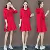2022 Nuevo Vestido de Moda de Manga Larga Holgado Talla Grande Otoño e Invierno Vestido Sudadera con Capucha de Cola de Pez para Mujer Tendencia