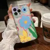 Precio bajo de fábrica al por mayor más vendido dopamina pintado a mano flor colorida manzana funda de teléfono transparente para iP17PM