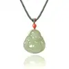 Pingente Buda Maitreya Jade Natural Hetian Feminino Cabeça de Buda de Jade Colar com Pingente de Jade Pequeno Buda Risonho Pingente de Jade Gong