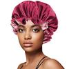 Gorro de dormir elástico de satén de doble capa, de ala ancha, de color liso, para la ducha, de belleza, venta al por mayor, gran oferta transfronteriza