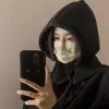 Balaclava de tricô coreana outono e inverno, quente, proteção para as orelhas, pescoço com capuz, moda feminina, cachecol, peça única de lã