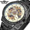 TWinner winner 8085 marca hueca automático mecánico para hombre banda de acero reloj de moda reloj mecánico