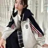 Jaqueta Infantil Outono e Inverno Roupas Infantis Nova Jaqueta Estilosa Color Block Moletom Infantil Blusa com Capuz Casual Marca Tendência