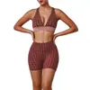 Conjunto Popular de Roupa de Yoga com Bolinhas da Amazon, Shorts Apertados de Alta Elasticidade, Sutiã Esportivo Sexy Push-Up, Conjunto Fitness