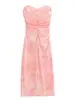 Vestido de Tubo de Tul Estampado de Alta Gama Delgado de Estilo Europeo y Americano para Vacaciones de Primavera de Mujer 2025 Transfronterizo