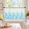 Estilo pastoral cortina transparente bordada cortina fina transparente media cortina cortina de puerta cortina divisoria Cortina de ventana de cocina de venta popular en Amazon cortina decorativa