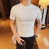 Entrega Directa del Fabricante de Camisetas Básicas de Verano para Hombre de Algodón de Color Sólido, Corte Ajustado, Elásticas, Adecuadas para Fitness y Viajes Diarios