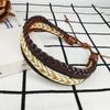 Pulsera Exótica Nueva Pulsera Creativa Europea y Americana Tejida a Mano Cuerda de Algodón Cáñamo y Cuero de Vaca Pulsera Original