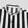 Camisa Casual de Manga Corta para Hombre Estilo Europeo y Americano Verano Transfronteriza Camisa Amazon Cuello Alto Rayas Corte Holgado