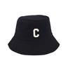 Sombrero de pescador con protección solar para parejas, para primavera y verano, para hombre y mujer, de color liso, informal, combinable con todo, con letra C, estilo japonés, estilo artístico.
