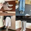 Botas de montar de tacón de cuña de 3 cm del mismo estilo que las de Mamá Uva para mujer, dos alturas de caña diferentes, puntera cuadrada elegante, botines ajustados sin cordones de estilo coreano sencillo