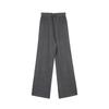 Ruyi Tú/Cuadros hacia el Otoño~ Pantalones Delicados de Lana de 48 Hilos de Largo Completo, Pantalones de Punto Rectos con Caída para Mujer en Otoño e Invierno
