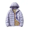 Jaqueta de Penas Leve Masculina Nova Inverno 2023 Casal Marca Tendência 80% Penugem de Pato Cinza Jaqueta com Capuz Geradora de Calor Feminina