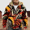 Chaqueta de Algodón Gruesa con Forro Polar, Estilo Étnico, Doble Bolsillo, Doble Capa Interior, Cremallera y Bolsillos de Parche, Patrón Transfronterizo 2025, para Abrigo