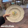 Série de Pratos Estilo Japonês Ruihe Prato Doméstico Novo Prato de Cerâmica Estilo Pastoral Retrô Tigela de Arroz Tigela de Macarrão Prato