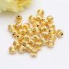 Cuentas de sandía huecas cortadas de oro de 14K, accesorios de joyería hechos a mano DIY, cuentas redondas doradas que conservan el color con patrón de calabaza