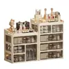 Caja de almacenamiento tipo cajón de escritorio, multifuncional transparente con separadores, estante organizador multifuncional para cosméticos del hogar