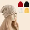 Chapéu Turbante de Renda Vazada Quente Versátil Outono Inverno Chapéu Casual de Tricô com Touca Chapéu de Lã Pequeno Versátil que Mostra o Rosto