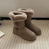 Henan Sangpo pele de carneiro botas de neve de uma peça inverno sapatos grossos fivela de canto sapatos de algodão sapatos de algodão quentes