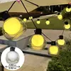 Luzes de Fio LED Alimentadas por Energia Solar Luzes de Fio com Lâmpadas G50 Impermeáveis para Exterior Decoração de Bolas Luzes de Ambiente para Tenda de Acampamento