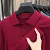 Atacado transfronteiriço de suéteres masculinos, novos para outono e inverno, espessados, com gola, estilo business casual, camisas base de tricô quentes para homens de meia-idade