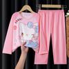 Conjunto de ropa interior de pijama para niños de primavera y otoño Ropa de otoño para niños y niñas Pantalones de otoño Conjunto de dos piezas Niña Corea del Sur Ropa para bebés para el hogar Verano