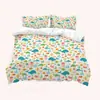 Estampado Digital de Dibujos Animados Juego de Cama para el Hogar de Tres Piezas Tela Cepillada 90g Funda Nórdica Funda de Almohada Etiqueta Fuente de Fábrica al por Mayor
