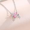 Collar de plata de ley 925 con diseño de nicho para mujer, cadena de clavícula con planeta de lujo, colgante de estrella de diamante rosa para el Día de San Valentín