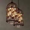 Jaula de pájaros de cristal estilo country americano barra personalidad creativa restaurante Cafetería Bar tienda de ropa hierro retro candelabro
