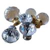 Accesorios de herrajes para muebles, tirador de cristal de un solo orificio para cajón, tirador de aleación de zinc para puerta de armario o armario con diamantes