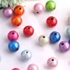 Cuentas Redondas Acrílicas de Colores Materiales para Manualidades de Cuentas Cuentas con Agujero Recto Accesorios para Cadena de Teléfono Cadena de Llaves Cadena de Bolso