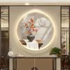 Caqui Ruyi Luz LED Lujo Ligero Pasillo de Entrada Pintura Decorativa Redonda Restaurante Pintura Colgante Simple Moderna Sensación de Alta Gama