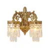 Luminária de parede retrô estilo europeu toda em cobre Lâmpada frontal para espelho de corredor de vila Iluminação decorativa para parede de fundo de sala de estar, sala de jantar, quarto Lâmpadas