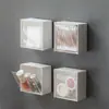 Caja de Almacenamiento con Tapa abatible sin Taladro Caja de Almacenamiento Multifuncional para Dormitorio Caja de Almacenamiento para Discos de Algodón Montada en la Pared Caja de Clasificación para Artículos Pequeños