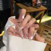 [Huafei Cara Táctil] Deseo Puro Degradado Nude Uñas Portátiles Hechas a Mano 10 Piezas Piezas de Uñas Terminadas Venta al por Mayor